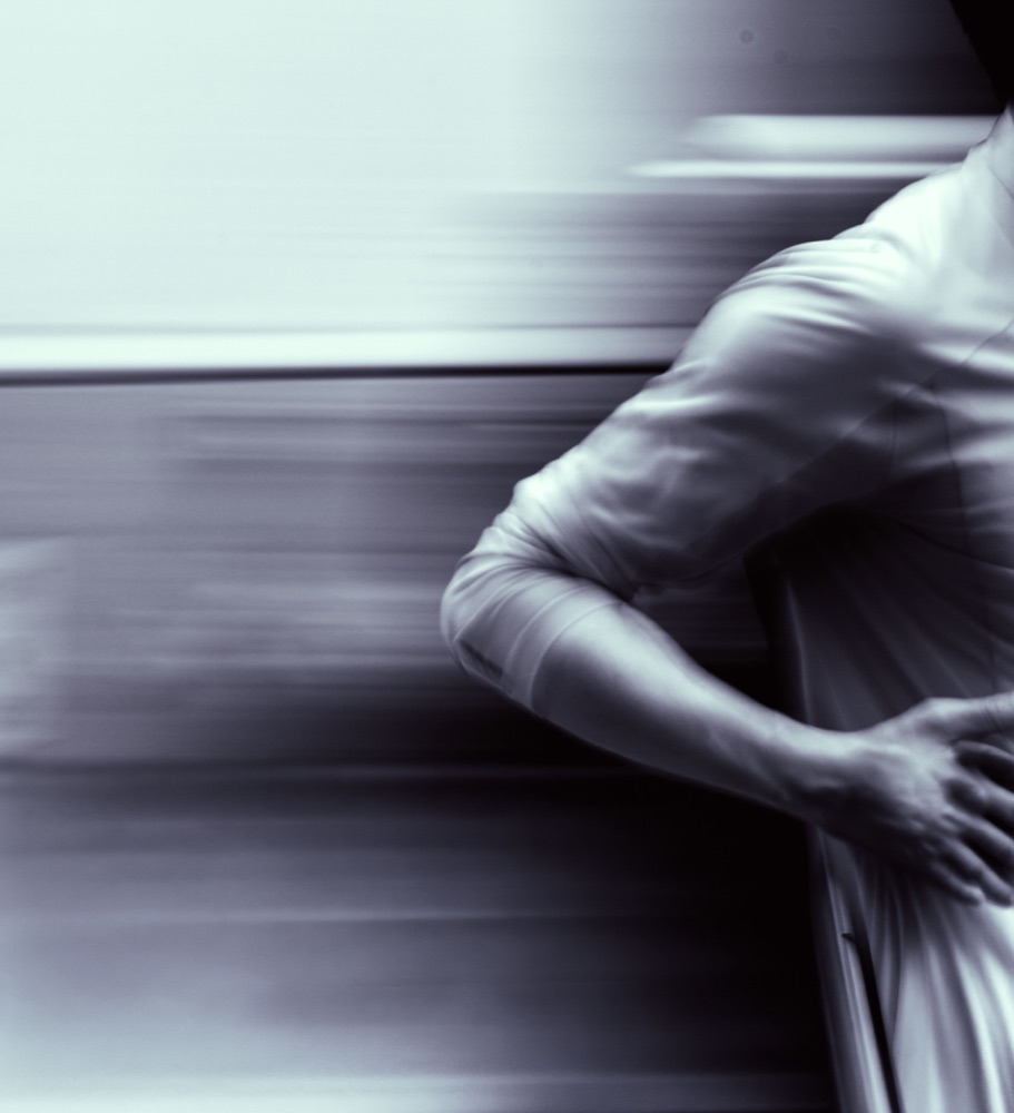A runner in motion in Oslo